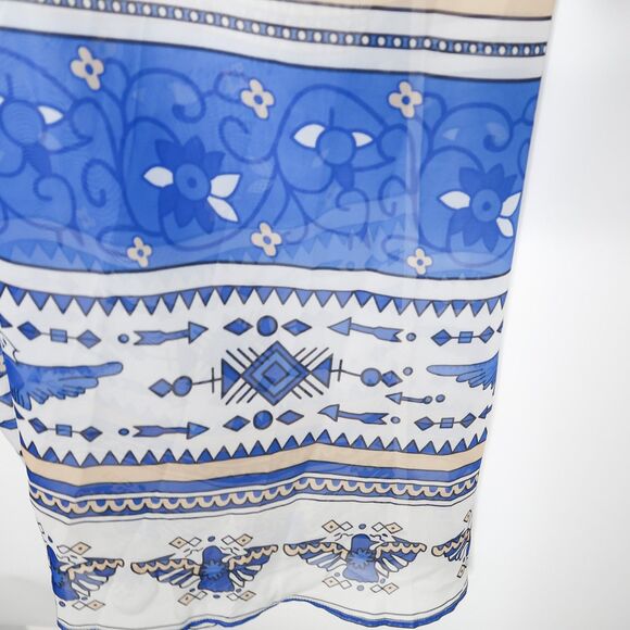 Cupshe Womens‎ Boho Geometric Long Chiffon Swimsuit Kimono Kaftan - Picture 7 of 9